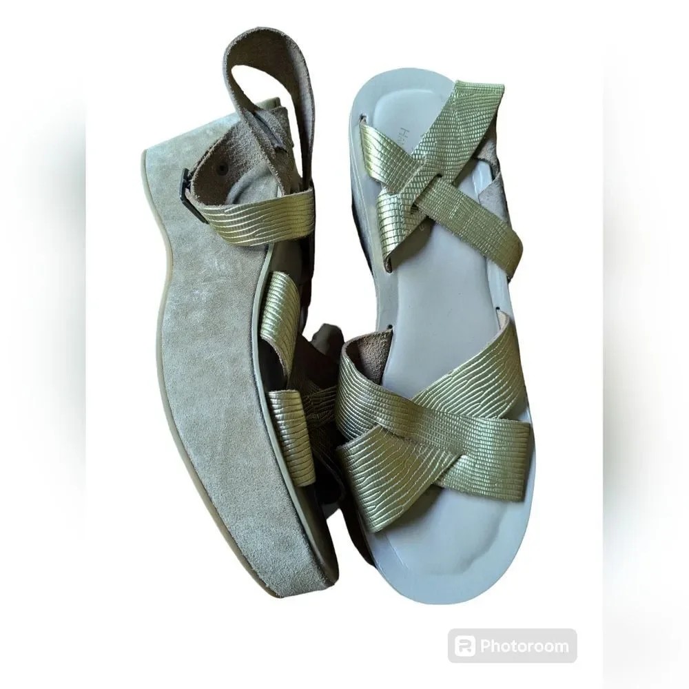 Original Kork Ease 3 inch gold platform sandals